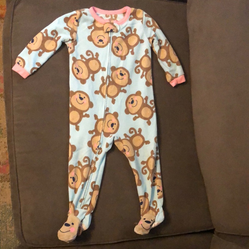 Blue Monkey Print Kids One Piece